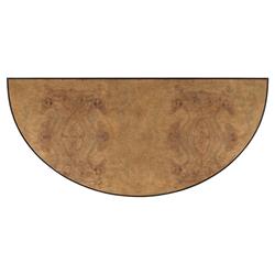 Isla Rustic Natural Brown Burl Solid Hardwood Demilune Console Table|