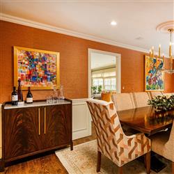 Ridge Modern Classic Brown Mahogany Wood White Marble Top Bar Cabinet|