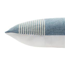 Katara Modern Blue Striped Indoor Outdoor Lumbar Pillow - 13x21|