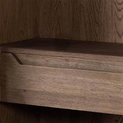 Clarence Rustic Lodge Brown Oak Wood Clear Glass Door Display Case|