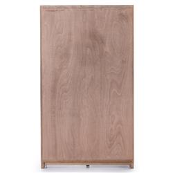 Clarence Rustic Lodge Brown Oak Wood Clear Glass Door Display Case|