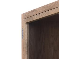 Clarence Rustic Lodge Brown Oak Wood Clear Glass Door Display Case|