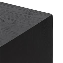 Clarence Rustic Lodge Black Solid Oak Wood Clear Glass Media Cabinet|