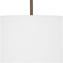 Theresa French Country Bronze Metal White Linen Semi Flush Mount|