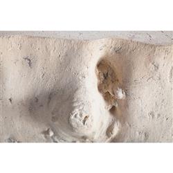 Nephele Roman Coastal Beach Off-White Resin Outdoor Stool - Large|