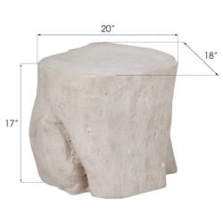 Nephele Roman Coastal Beach Off-White Resin Outdoor Stool - Large|
