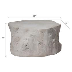 Nephele Roman Coastal Beach Off-White Resin Outdoor Block Coffee Table|