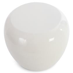 Maxim Stone Modern Classic White Resin Outdoor Drum Side End Table|