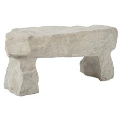 Nigel Industrial Loft Roman Stone Resin Outdoor Garden Bench|