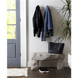 Nigel Industrial Loft Roman Stone Resin Outdoor Garden Bench|