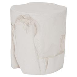 Beauden Coastal Beach Off-White Resin Round Outdoor Stool|