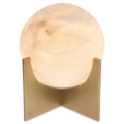 Eichholtz Scorpios Mid Century Antique Brass Alabaster Sphere Table Lamp - Small|