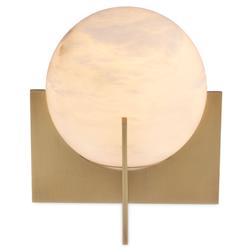 Eichholtz Scorpios Mid Century Antique Brass Alabaster Sphere Table Lamp - Small|