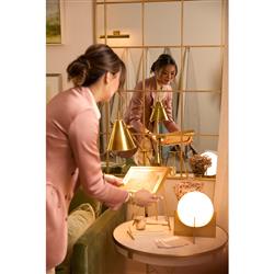 Eichholtz Scorpios Mid Century Antique Brass Alabaster Sphere Table Lamp - Small|