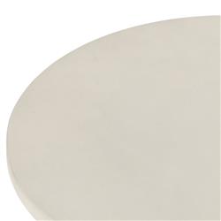 Barley Industrial Loft White Concrete Round Pedestal Outdoor Side Table|