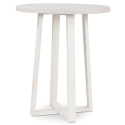 Maceo Industrial White Solid Stone Top Iron Outdoor Counter Table - 30"W|