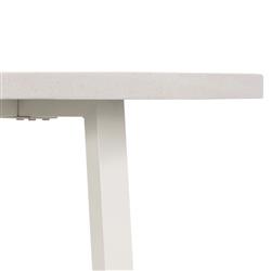 Maceo Industrial White Solid Stone Top Iron Outdoor Counter Table - 30"W|