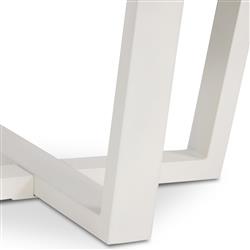 Maceo Industrial White Solid Stone Top Iron Outdoor Counter Table - 30"W|