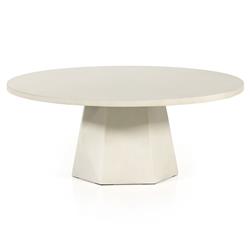 Barley Industrial Loft White Concrete Round Outdoor Coffee Table|