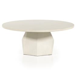 Barley Industrial Loft White Concrete Round Outdoor Coffee Table|