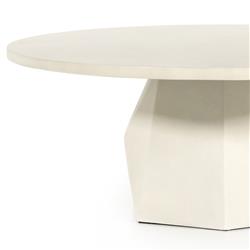 Barley Industrial Loft White Concrete Round Outdoor Coffee Table|