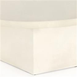 Barley Industrial Loft White Concrete Round Outdoor Coffee Table|