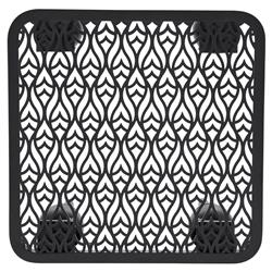 Hermine French Country Black Patterned Aluminum Outdoor Square End Table|