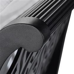 Hermine French Country Black Aluminum White Upholstered Outdoor Swivel Chair|