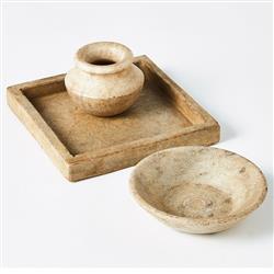 Allegra French Country Antique White Marble Bud Table Vase|