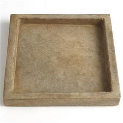 Allegra French Country Antique White Marble Square Decorative Tray|
