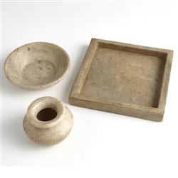 Allegra French Country Antique White Marble Square Decorative Tray|