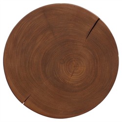 Janey Global Bazaar Natural Teak Wood Drum Outdoor Side End Table|