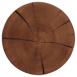 Janey Global Bazaar Natural Teak Wood Drum Outdoor Side End Table|