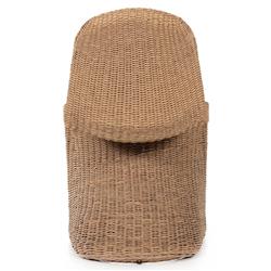 Ivanna Coastal Beach Brown Woven Wicker Outdoor Dining Chair|