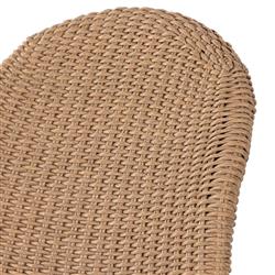 Ivanna Coastal Beach Brown Woven Wicker Outdoor Dining Chair|