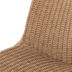 Ivanna Coastal Beach Brown Woven Wicker Outdoor Dining Chair|