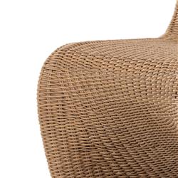 Ivanna Coastal Beach Brown Woven Wicker Outdoor Dining Chair|