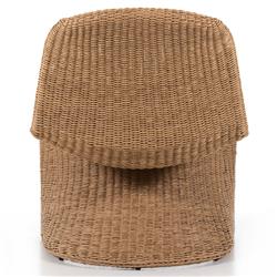 Ivanna Coastal Beach Brown Woven Wicker Outdoor Lounge Chair|