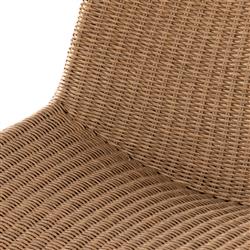 Ivanna Coastal Beach Brown Woven Wicker Outdoor Lounge Chair|