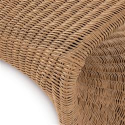 Ivanna Coastal Beach Brown Woven Wicker Outdoor Lounge Chair|