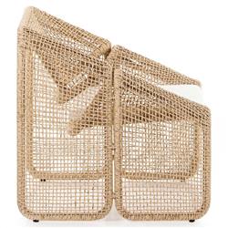 Lani Coastal Beach White Cushion Brown Woven Wicker Outdoor Lounge Chair|