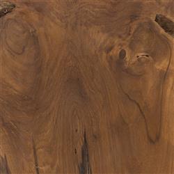 Santiago Rustic Lodge Natural Teak Wood Square Outdoor Stool|