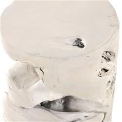 Kaili Global Bazaar White Teak Wood Outdoor Side End Table|