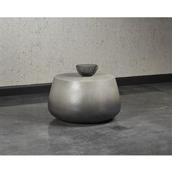 Costera Industrial Loft Black Ombre Concrete Drum Outdoor Coffee Table|