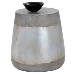 Costera Industrial Grey Concrete Round Drum Outdoor Side Table|