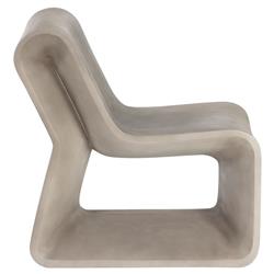 Charity Industrial Loft Grey Concrete Armless Outdoor Lounge Chair|