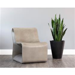 Charity Industrial Loft Grey Concrete Armless Outdoor Lounge Chair|