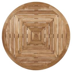 Dahliah Coastal Natural Teak Round Classic Outdoor Dining Table - Small - 54"W|