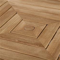 Dahliah Coastal Natural Teak Round Classic Outdoor Dining Table - Small - 54"W|