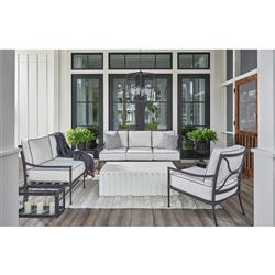 Jenieva French Country White Concrete Rectangular Block Outdoor Coffee Table|